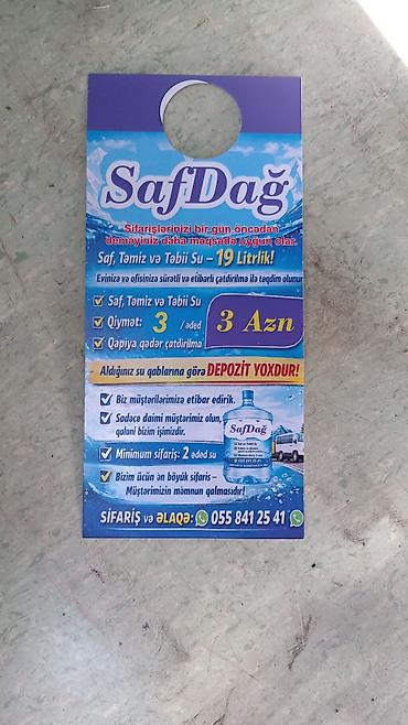 19 litr: SafDağ – 19 litrlik qabda saf, təmiz və təbii içməli su Məhsul: - — 2