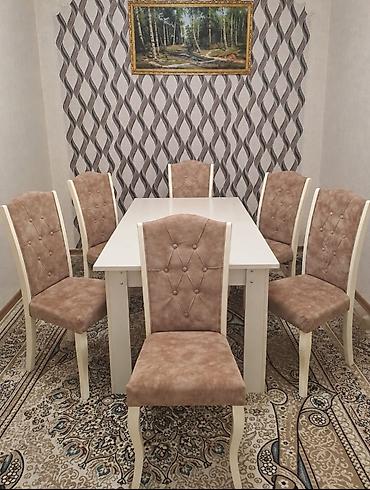 077 613 12 74Yemək otağı dəsti – 1 masa + 6 stul - Masa: düzbucaqlı