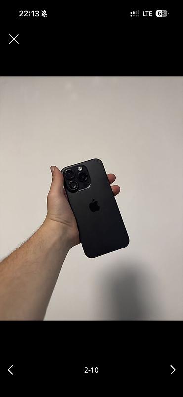 iphone 27: IPhone 15 Pro, Б/у, 256 ГБ, Черный, Чехол, Кабель, 81 % — 1