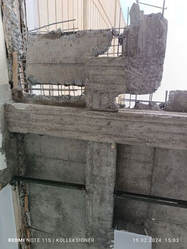 Beton işləri: Səssiz tozsuz səliqəli kəsim. Beton katlavan monolit kubik — 11