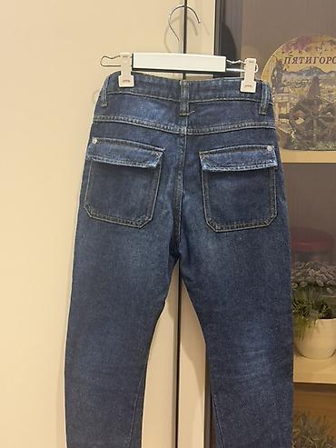mekteb salvari: Uşaq cins şalvarı - Rəng: tünd-mavi denim, təbii açıq yuma effektləri — 3