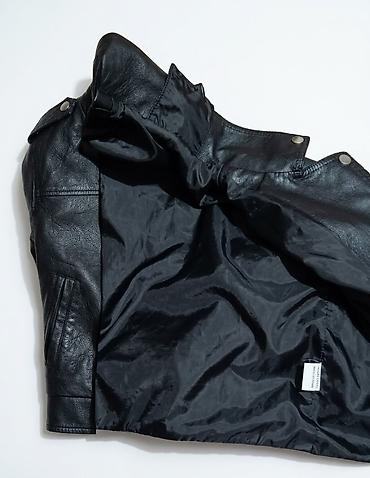 bomber kurtka: Qara biker tərzində dərili gödəkcə.Tezedir.9--11yas qiz usaga — 1