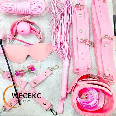 наручник: Bdsm набор wecekc 5 pink luxe в наборе: веревка 5,5м для шибари кляп