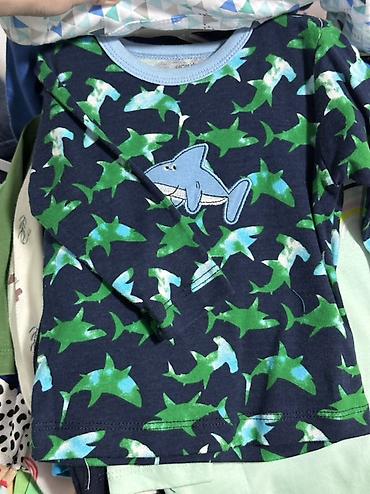 pul shark: Детская хлопковая кофточка с акульим принтом - Бренд: Carter’s (бирка — 1