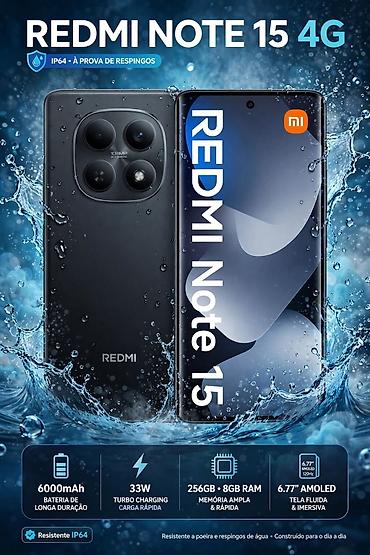 xiaomi ipad: Redmi, Redmi Note 15, Новый, 256 ГБ, цвет - Черный, 2 SIM — 3