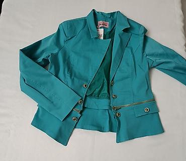 Qadın üçün zümrüd-yaşıl rəngdə qısa jaket - Marka: El-Pit (etiketdə
