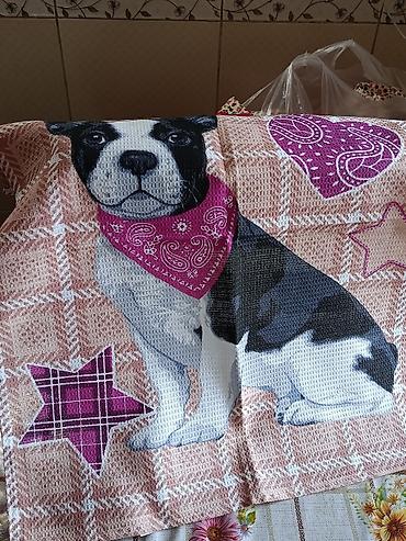 Полотенца: Кухонные вафельные полотенца с ярким принтом. размер 50/70 Материал — 10