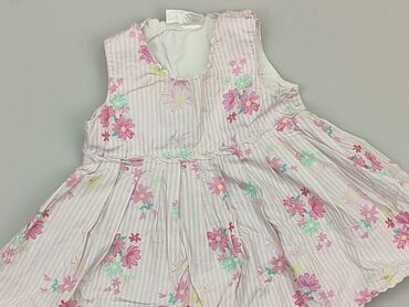różowa sukienka w kwiaty: Sukienka, 6-9 m, stan - Dobry