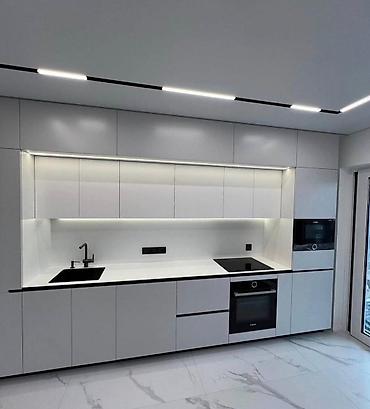 silver kitchen: Кухонный набор на заказ, ЛДСП, По договорённости, Бесплатная доставка, Дизайн, проект — 7