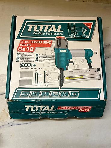 Инструменты: TOTAL GA18 2-in-1 Combo Brad Nailer – pnevmatik dırnaq/stapleləyən — 2