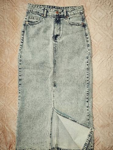 cins ətəklər: Denim maxi yubka - Material: qalın denim (pambıq əsaslı) - Rəng: açıq — 1