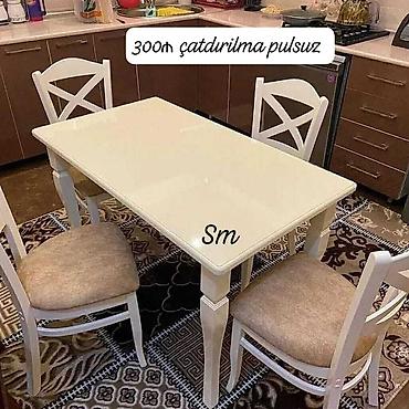 Masa və oturacaq dəstləri: Mətbəx üçün, Yeni, Açılmayan, Dördbucaq masa, 4 stul — 2
