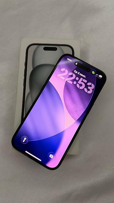 телефоны за 15000 сом: 📱 iPhone 15 | 256 GB ✨ Хорошее состояние 🔋 Аккумулятор — 77% 📦 — 1