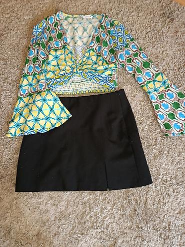 til crveni: Komplet: Zara ženska bluza na preklop i Zara crna mini suknja - — 1