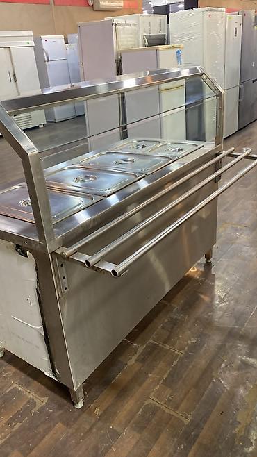 Paslanmayan poladdan hazırlanmış isitmə vitrinli line (self-servis