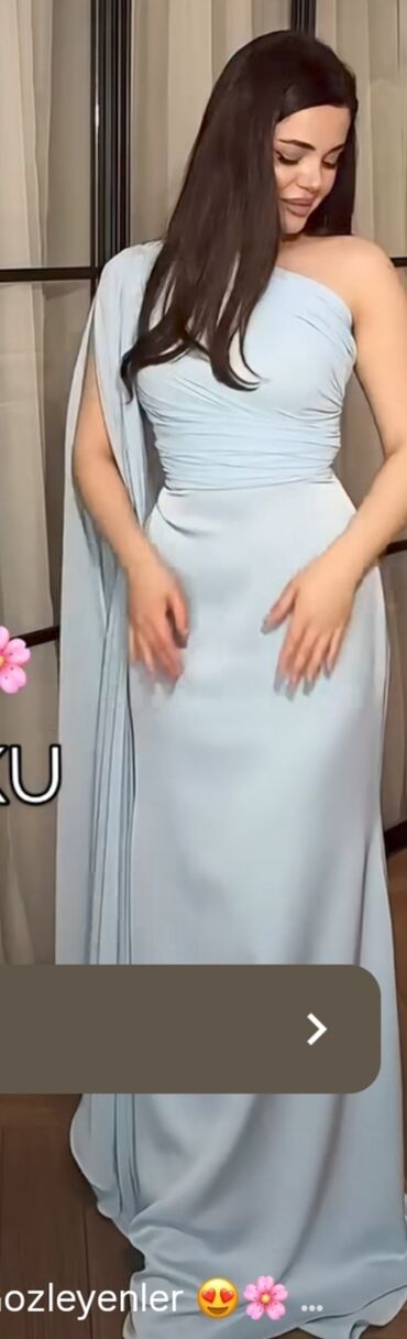 детский костюм эльзы: - Model: Zərif axşam/ziyafət geyimi - Rəng: Açıq mavi (pastel) -