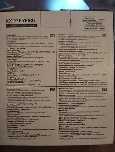 smart aparat: Panasonic KX-TGE510RU (Gümüş) – DECT rəqəmsal simsiz ev/ofis telefonu — 3