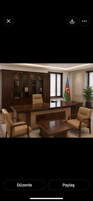 mdf divar panelleri: Mebel dəsti – rəhbər kabineti Tərkibi: - Geniş rəhbər masası: L — 2