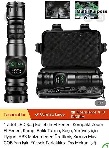 glock 17 oyuncaq: LED şarj edilə bilən əl fənəri – kompakt zoom funksiyalı, çoxməqsədli — 1