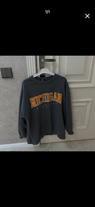 kisi godekce: Unisex “Michigan” sweatshirt - Rəng: tünd boz (charcoal) - Ön hissə — 1