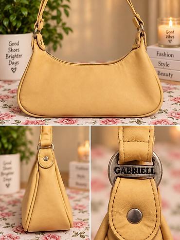 pederuša torbica: Ženska torba Gabriell – baguette/shoulder model - Boja: kremasto žuta — 1