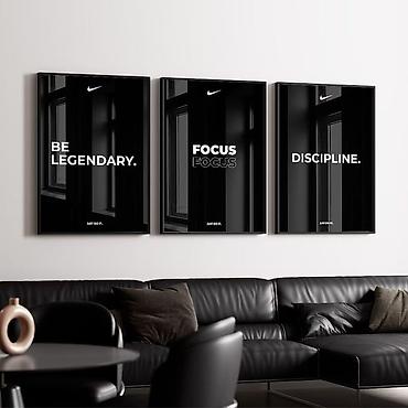 divar nacniki: Minimalist motivasiya posterləri dəsti - Dəst: 3 ədəd çərçivəli — 1