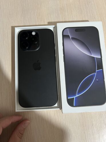 apple 10: IPhone 16 Pro, Б/у, 256 ГБ, Black Titanium, Коробка, 100 %