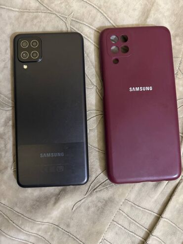 самсунго: Samsung Galaxy A12, Б/у, 64 ГБ, цвет - Черный, 2 SIM