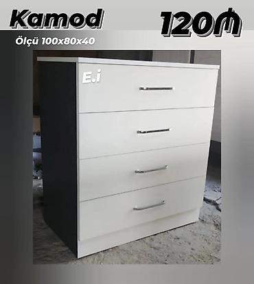 Komodlar: Kamod – 120₼ Ölçü: 100×80×40 sm - 4 geniş çekməcəli dizayn - Ağ ön — 1