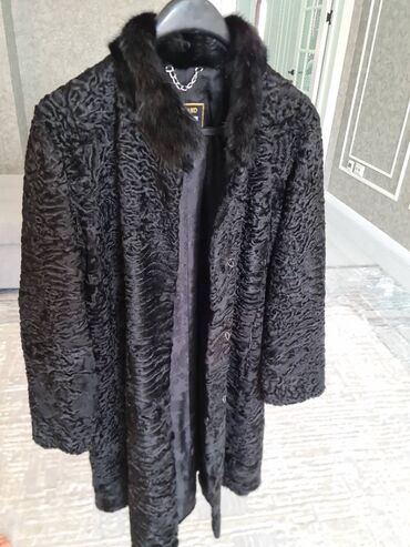 Пальто: Пальто, Классика, Зима, Каракуль, По колено, 5XL (EU 50)