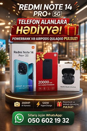 redmi 14 s: Redmi Note 14 Pro+, 256 GB, rəng - Ağ, Sensor, Sənədlərlə, Zəmanət — 3