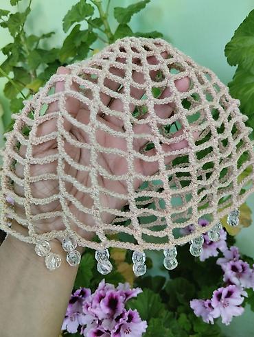 payız üst geyimləri: Xüsusi toxunma “hairnet”/baş bəzəyi - Material: nazik iplikdən əl — 2