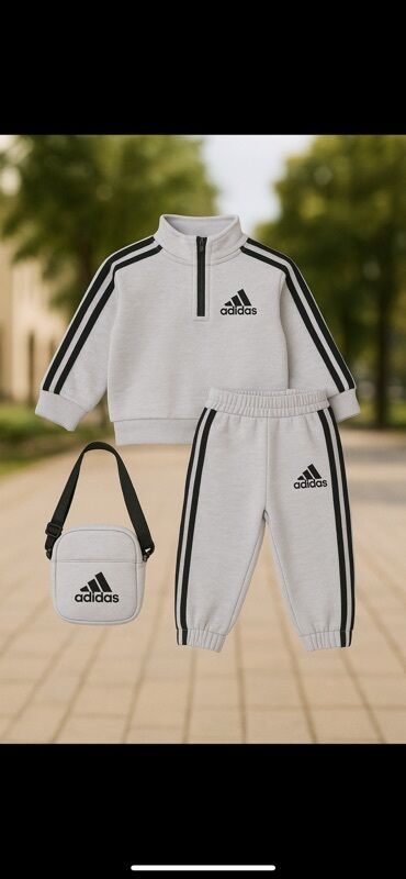 женские трикотажные спортивные костюмы: Мужской спортивный костюм, Adidas, цвет - Серый