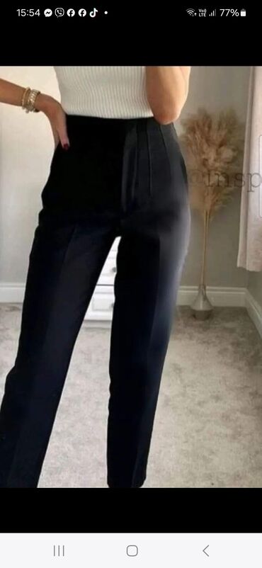 elegantne pantalone sa visokim strukom: M (EU 38), Visok struk