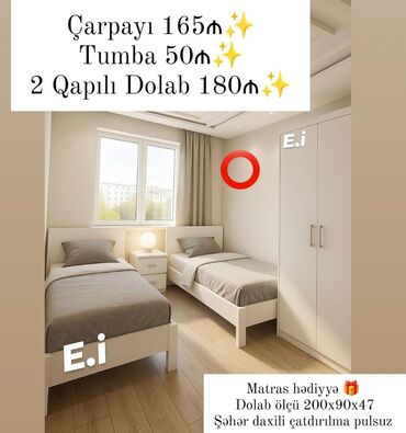 куплю мебель бу баку: *Çarpayı 1ədədi 165Azn💥Tumba 50Azn💥 2 qapılı Dolab 180Azn💥* ✔️Rəng