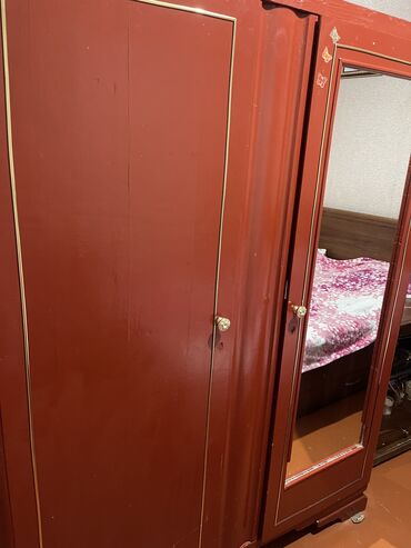 мебель д10: Гардеробный шкаф, Б/у, 2 двери, Распашной, Прямой шкаф