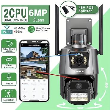 Videomüşahidə: İki Linzalı 6MP Wi‑Fi PTZ Təhlükəsizlik Kamerası - 2 linza, 2 ekran — 3