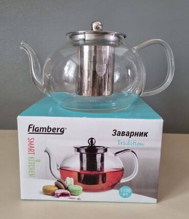 купить чайник в баку: Yeni, Çaydan, Şüşə, 1,5 bucket volume l