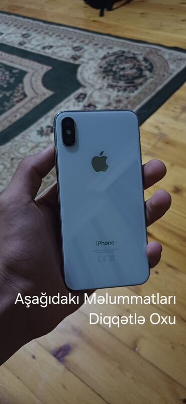 iphone x qiriq: IPhone X, 256 GB, Ağ, Qırıq