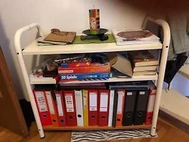 Police: Metalna polica sa tri nivoa - Konstrukcija: cevasti metalni ram bele — 12