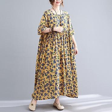 Платья: Оптом и в розницу штапельные платья свободного кроя с кармашками — 6