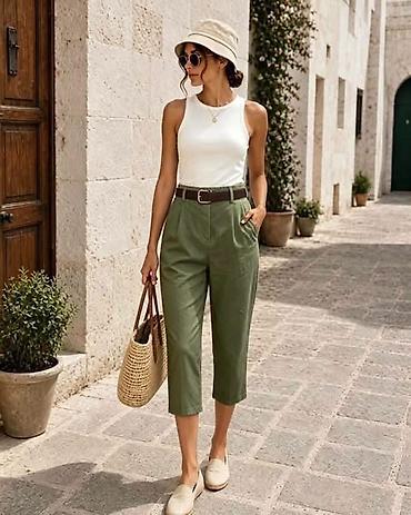 camel active jeans: Lagane ženske letnje pantalone sa dubokim strukom + gratis braon kaiš — 2