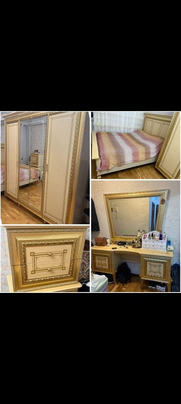 купить буфет в баку: 2 односпальные кровати, Шкаф, Трюмо, 2 тумбы, Азербайджан, Б/у