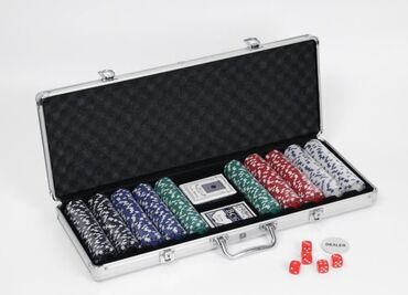 игры настольные: Покер в металлическом кейсе (карты 2 колоды, фишки 500 шт, без