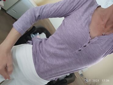 crop top h: S (EU 36), Cotton, Single-colored, color - Lilac