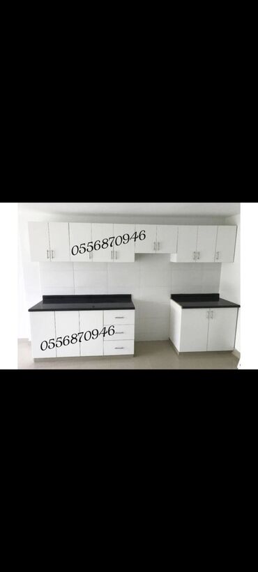 Sifarişlə mətbəx mebeli: Sifarişlə mətbəx dəsti, Özü çəkən petlələr, Sadə laminat, Kredit yoxdur, Pulsuz çatdırılma — 9