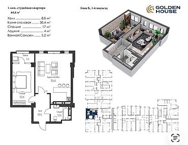 capstroy: 2 комнаты, 65 м², Асанбай мкр Элитка, 11 этаж, ПСО (под самоотделку) — 3