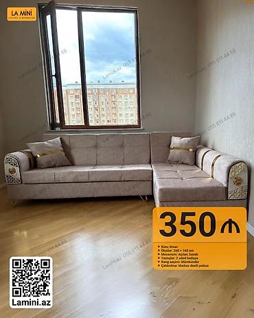 Künc divan – La Mini - Ölçülər: 260 × 160 sm - Mexanizm: açılan