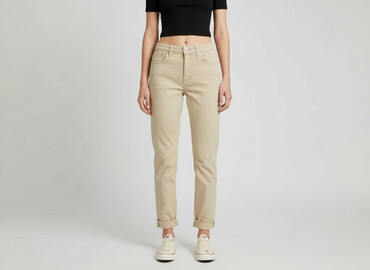 beżowe jeansy: H&M Divided, Jeansy damskie, rozmiar XS