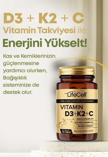 ən yaxşı d3 vitamini: Vitamin D3+K2+C